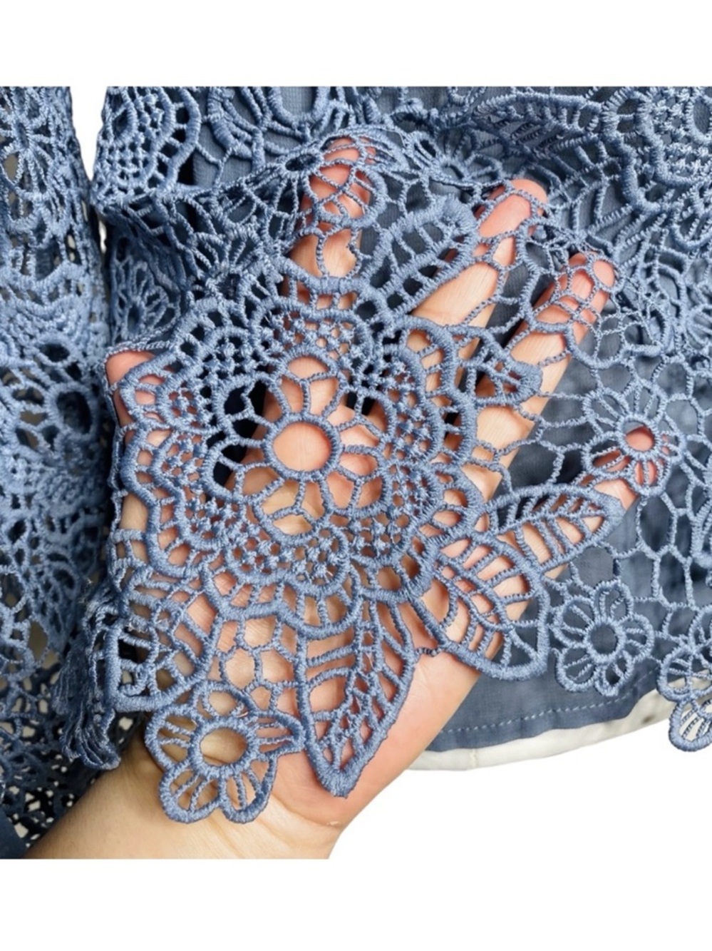 INA Lace Crochet Ruffle Blouse - Picture 6 of 9